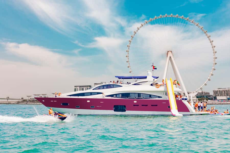 Dubai: Yacht Cruise with Swimming, Snorkeling and BBQ Lunch - Anchoring near JBR Beach