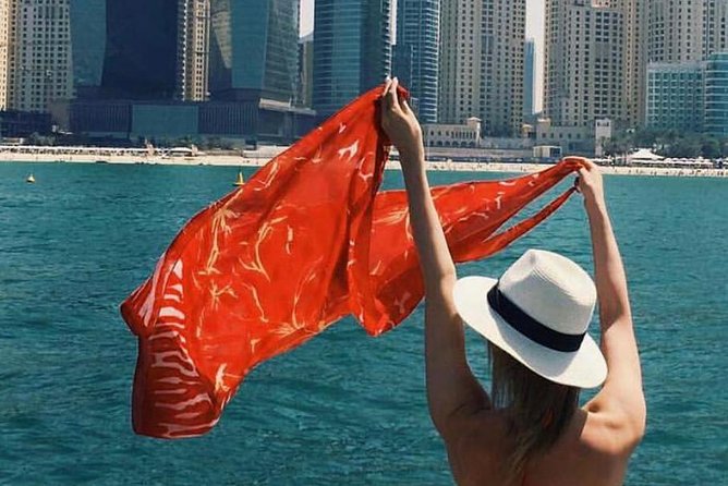 Dubai Yacht Sea escape Cruise, Swim, Tan & Sightsee! - Burj Al Arab and the open Gulf