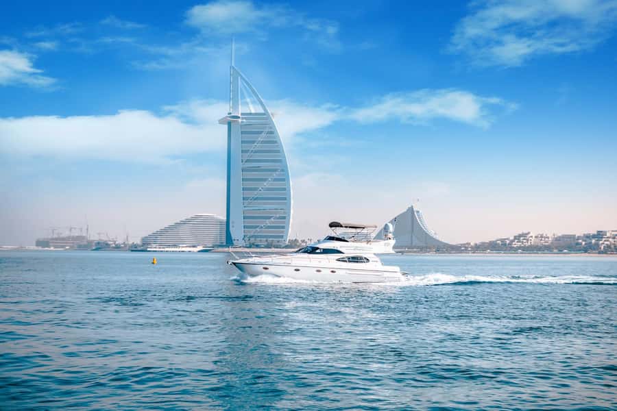 Dubai Yacht Tour - Boat Trip upto 12 guests Private event - Umm Suqeim and the Burj Al Arab