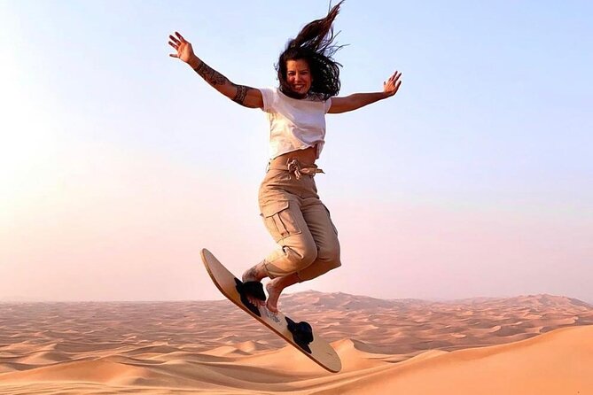 Evening Desert Safari Tours - Sandboarding, camel riding, and desert photos