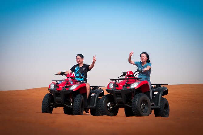 Evening Quad Bike, Desert Safari in Dubai , BBQ Dinner and Shows - Pickup from Dubai and the long ride to the sand