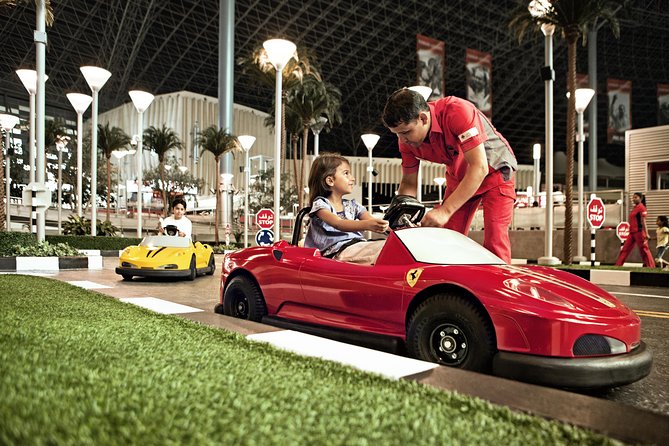 Ferrari World Entrance ticket - Coasters, Tyre Twist, and the main ride circuit