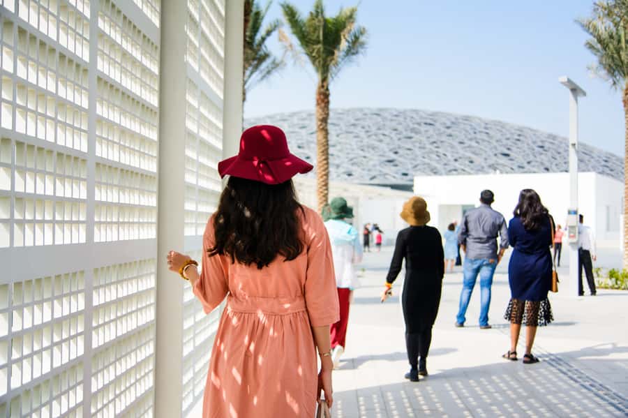 From Dubai: Abu Dhabi Grand Mosque & Louvre Museum Full-Day - Louvre Abu Dhabi under the rain of light