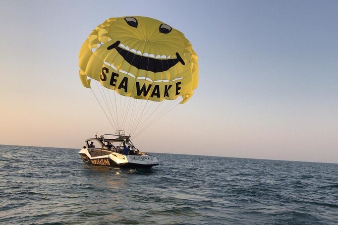 Jumeirah Beach Parasailing Experience in Dubai - Flying high above Dubai near Atlantis