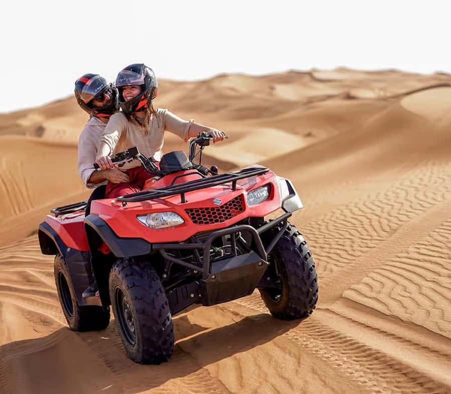 Luxury Dubai Desert Safari, BBQ, Camel Ride, Quad Bike, Show - The one-hour ride out from your Dubai hotel