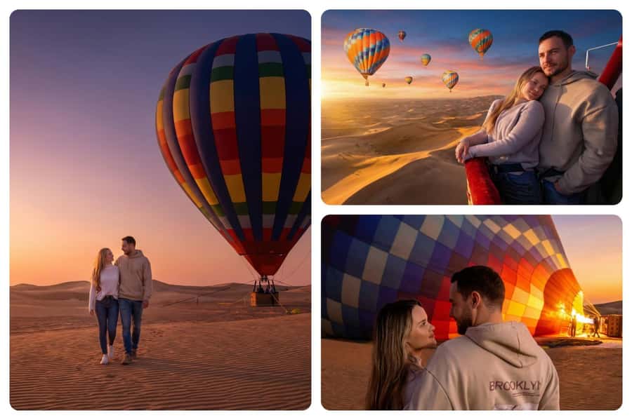 Noble Life Sunrise Hot Air Balloon Ride Over Dubai Desert - Before dawn, Dubai gives way to the desert