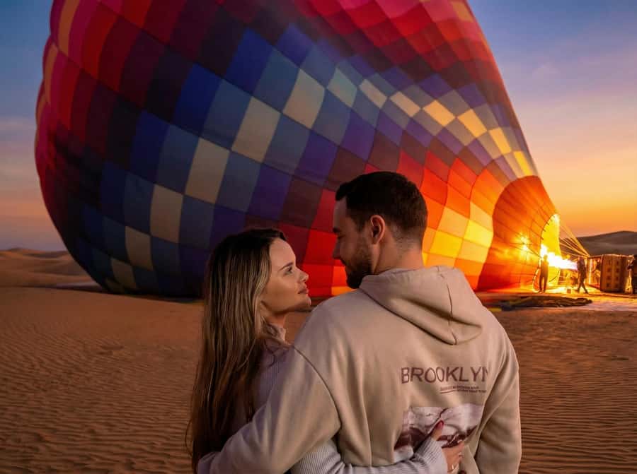 Noble Life Sunrise Hot Air Balloon Ride Over Dubai Desert - Watching the balloon come alive