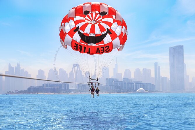 Parasailing in Dubai with Palm Jumeirah and JBR Beach views - Flying together and understanding the weight rules