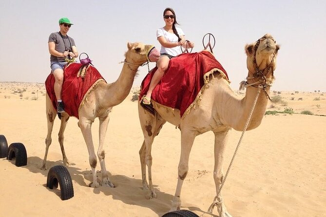 Premium Desert Safari Dubai: Desert Camping & Dune Bashing - BBQ dinner, drinks, and an evening of shows