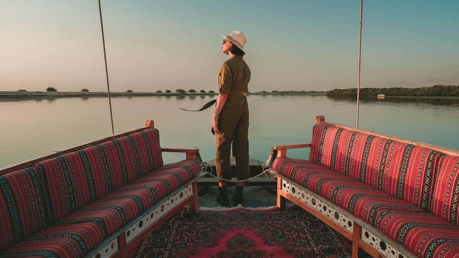 Ras al-Khaimah: House Of Pearls Tour - Leaving Al Rams Marina by traditional boat