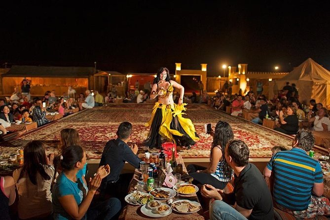 Red Dune Desert Safari with BBQ Dinner, Sand Boarding Dance Shows - Entering the Bedouin-style desert camp