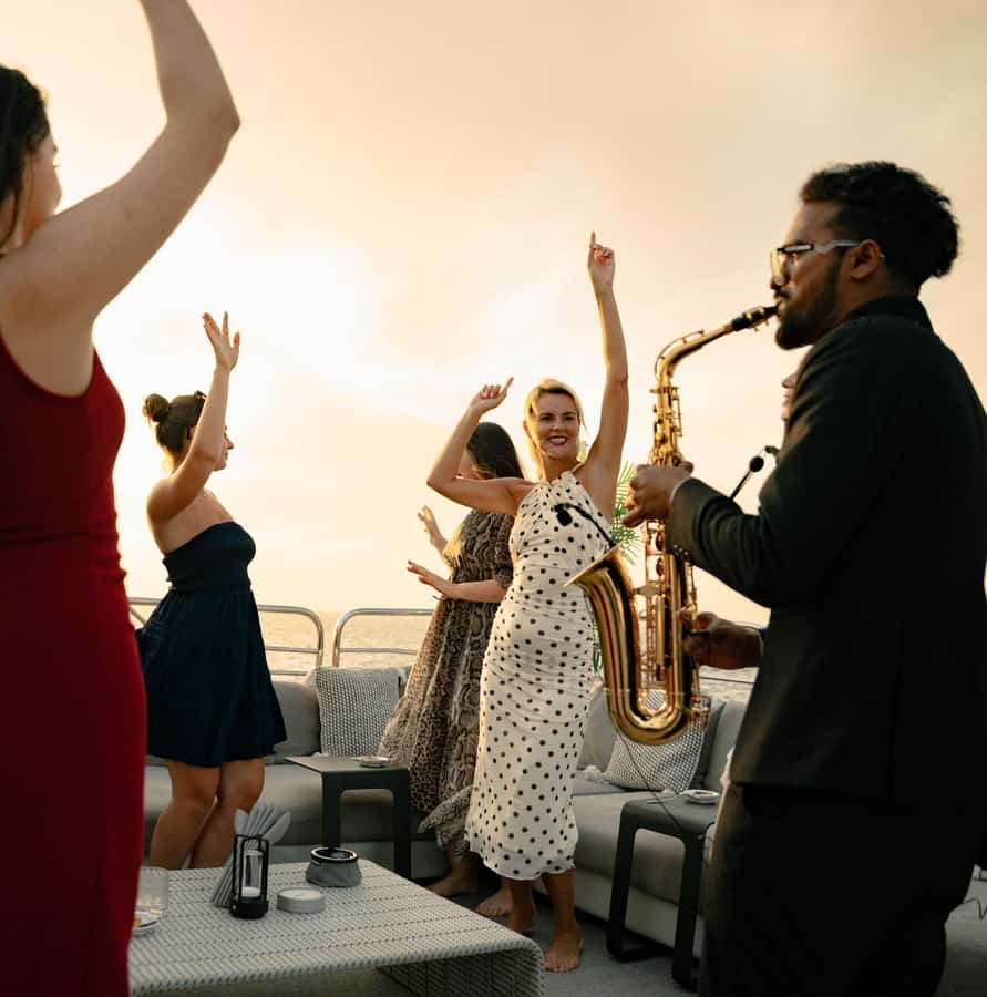Sunseeker Superyacht: VIP Dinner, Premium Drinks& Live Music - The swimming stop on day tours
