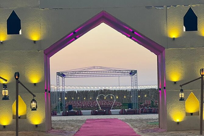 VIP Desert Safari Abu Dhabi with Private Seating Area - Arabic costume and falcon photographs